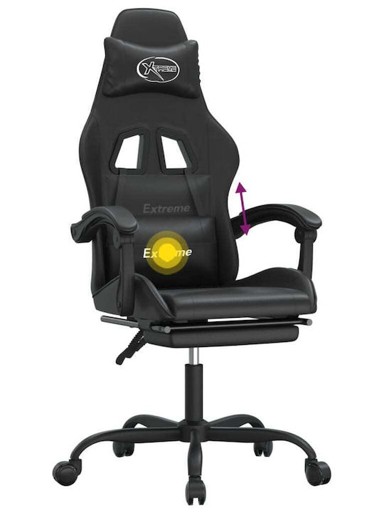 vidaXL 349587 Καρέκλα Gaming Δερματίνης με Υποπόδιο Μαύρη