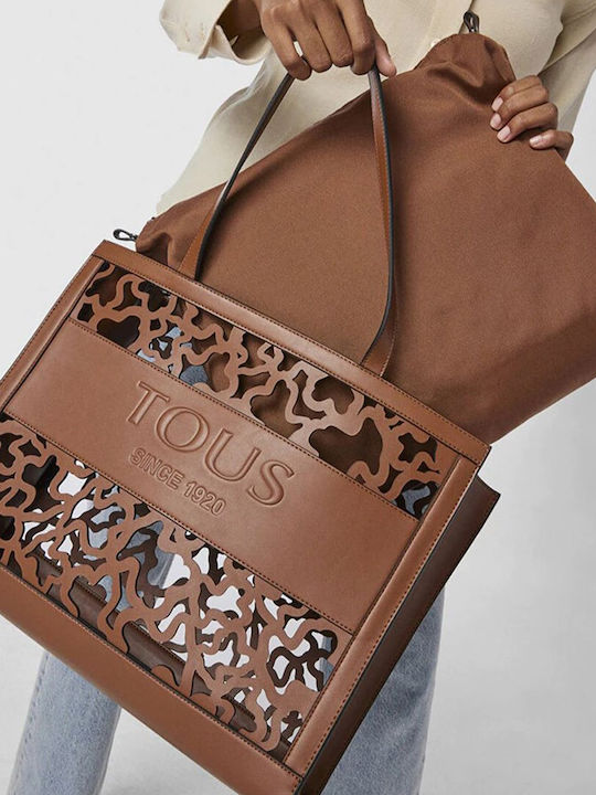 Amaya Kaos Shock Leather Women's Bag Shopper Shoulder Tabac Brown