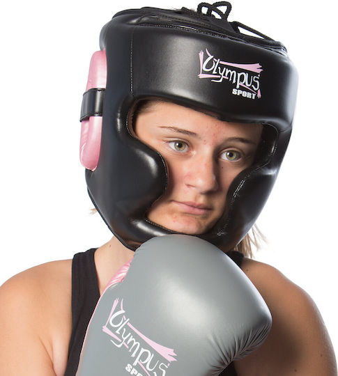 Olympus Sport Head Guard Girly Pu Boxhelm Erwachsene Volles Gesicht Schwarz