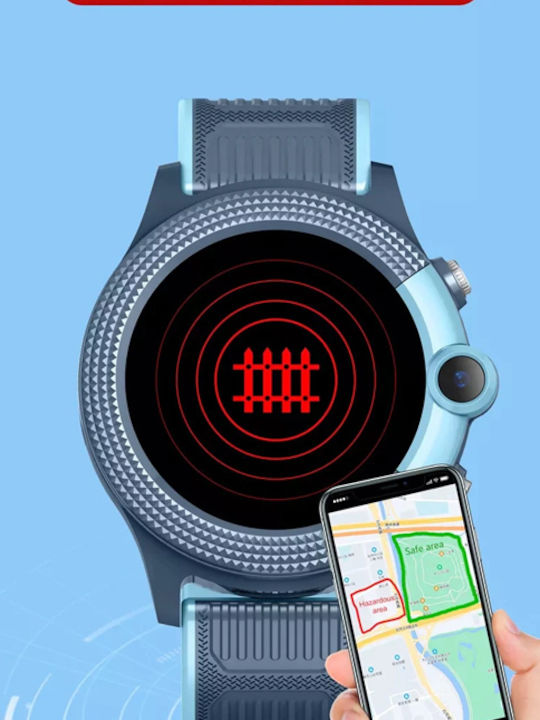 INTIME Kinder-Digitaluhr mit GPS und Kautschuk/Plastikarmband Blau