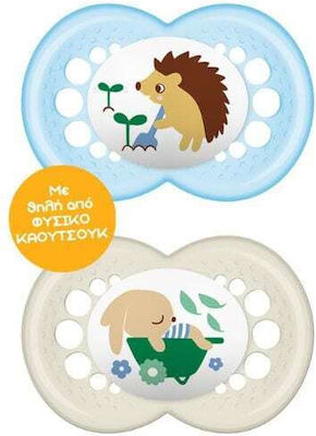 Mam Orthodontic Pacifiers Silicone Original Hedgehog - Hare Blue / Grey for 6-16 months 2pcs