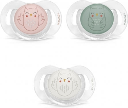 Suavinex Bonhomia Physio Pacifier Silicone Owl - White for 0-6 months