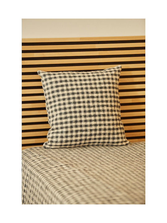 Calma House Калъф За Възглавница Class От 100% Памук Черен 45x45см