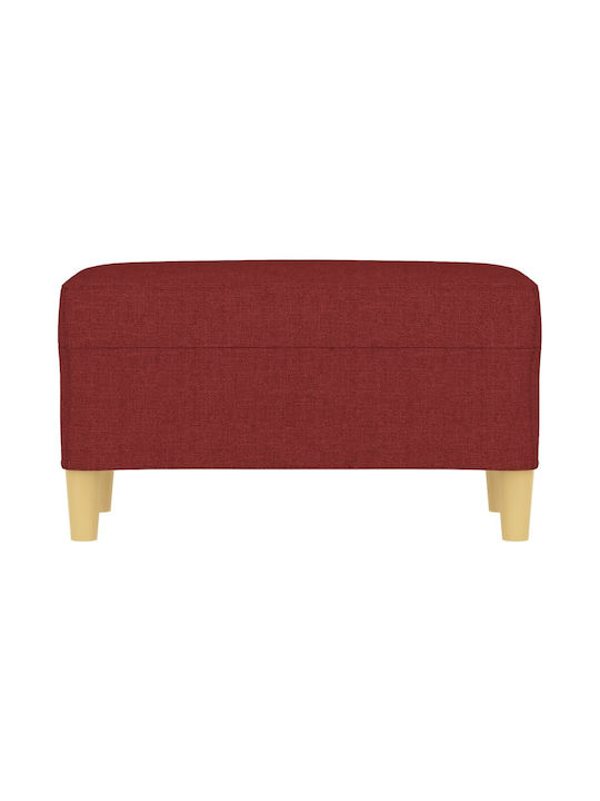 Burgundy Fabric Upholstered Bench Stool 70x35x41 cm