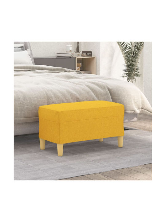 Stool Bench Stool Upholstered with Fabric Light Yellow 70x35x41cm