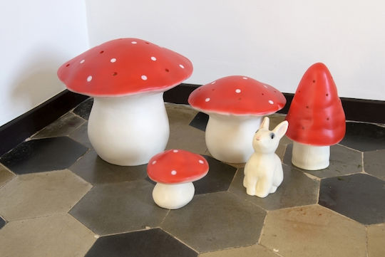 Egmont Led Kids Decorative Lamp Mushroom Medium Red 26x26x20εκ.