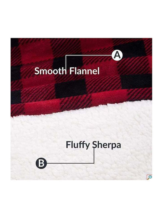 Cuddlez XMAS Edition Κουβέρτα Fleece με Μανίκια 70x90εκ. Κόκκινη