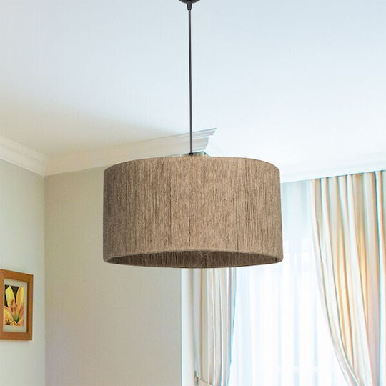 Pakketo PWL-1184 Adjustable Brown Pendant Ceiling Light with Rope for E27 Socket 40x40x75cm