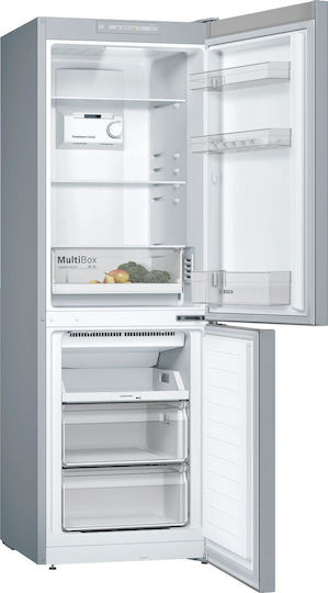 Bosch Ψυγειοκαταψύκτης 282lt Total NoFrost Υ176xΠ60xΒ66εκ. Inox KGN33NLEB