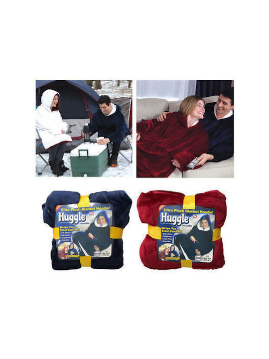 Huggle Κουβέρτα Βελουτέ με Μανίκια 70x90εκ. Red and Black
