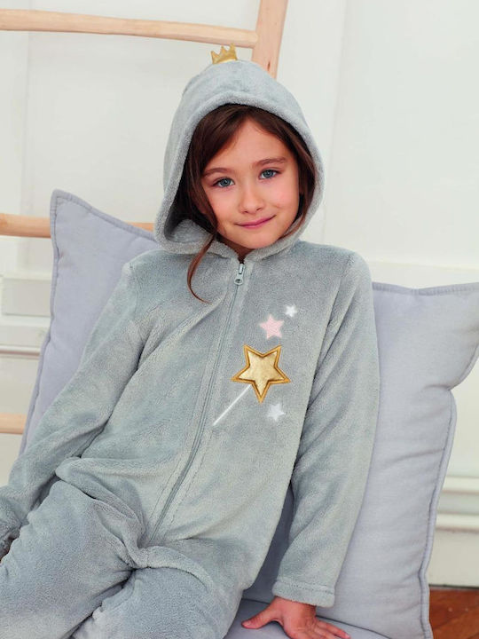 Dodo Kids Winter Fleece Onesie Gray