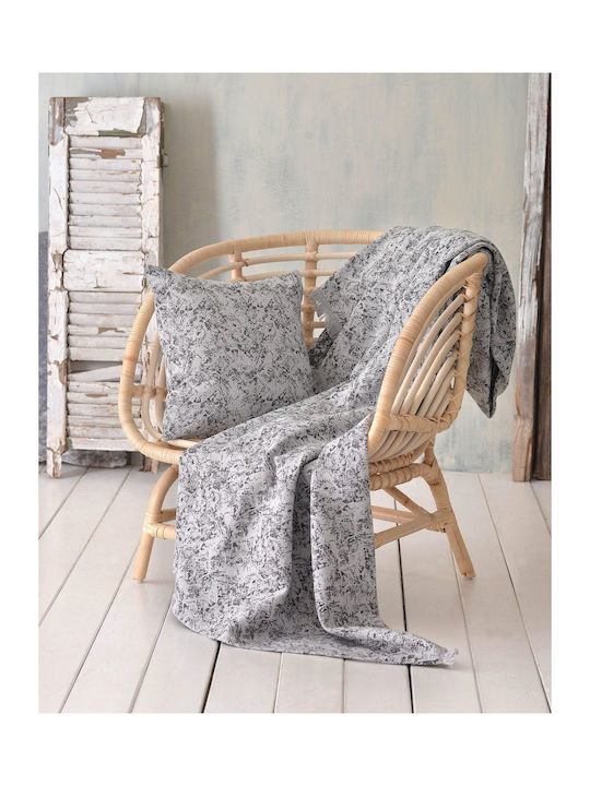 Rythmos Xaviera Four-Seater Sofa Throw 2 Sides Jacquard 180x330cm Ecru