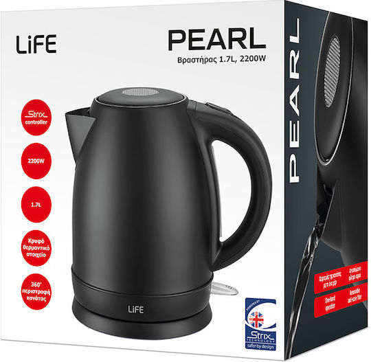 Life Pearl Βραστήρας 1.7lt 2200W Μαύρος