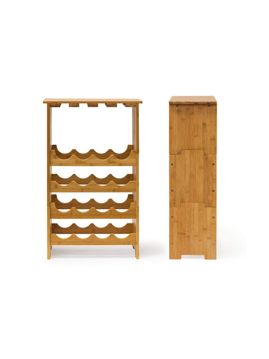 Relaxdays Cu picioare Suport pentru Sticle Lemn pentru 24 Sticle Maro 50x24x84εκ.