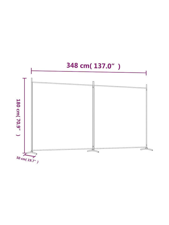 vidaXL Decorativ Paravan Tesatura 348x180cm