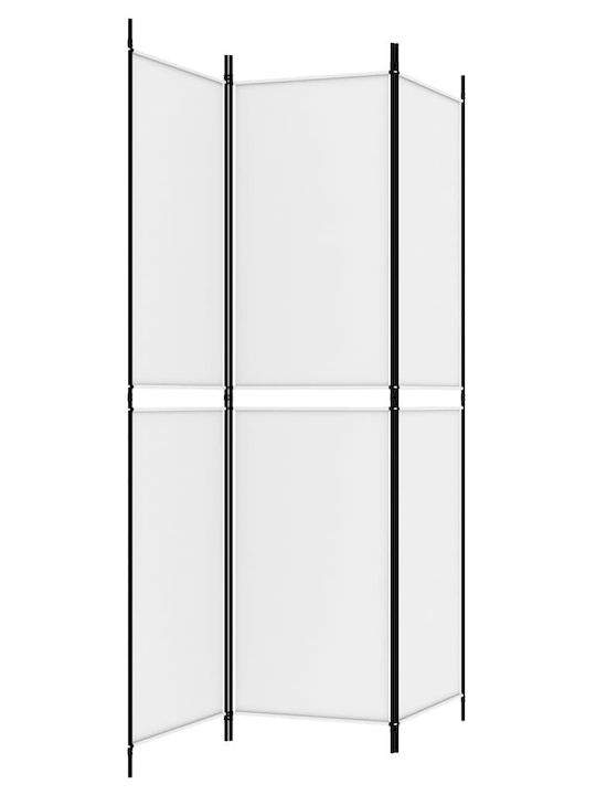 vidaXL Dekorativer Raumteiler Stoff mit 3 Paneelen White 150x200cm