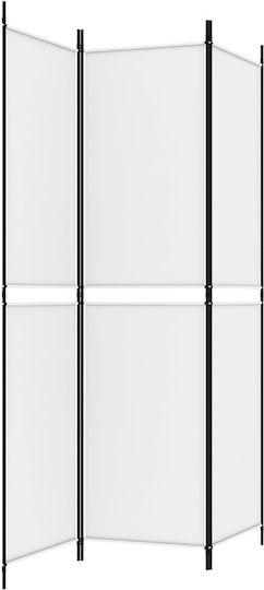 vidaXL Decorativ Paravan Tesatura cu 3 Panouri White 150x200cm