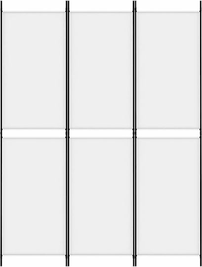vidaXL Decorativ Paravan Tesatura cu 3 Panouri White 150x200cm