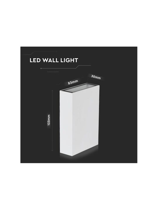 V-TAC Wall-Mounted Outdoor Ceiling Light LED IP65 4W with Cool White Light Double Beam 8.3x3x12.3εκ.