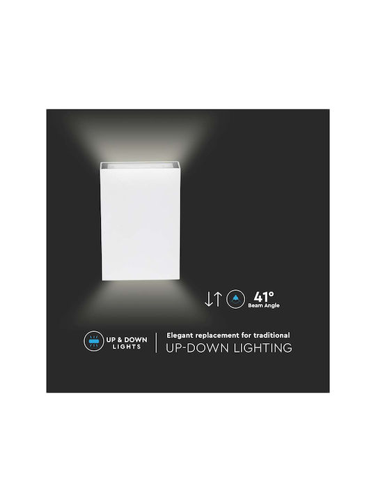 V-TAC Wall-Mounted Outdoor Ceiling Light LED IP65 4W with Cool White Light Double Beam 8.3x3x12.3εκ.