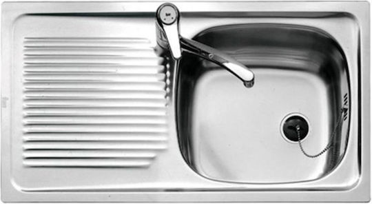 Teka E 50 1C Without Battery Hole 10103001 Drop-In Sink Left Inox Satin W46.5xD44cm Silver