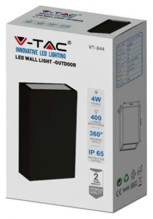 V-TAC Wandmontierte Außen-Deckenleuchte LED IP65 4W mit Warmweiß Licht Doppelstrahl 8.3x3x12.3εκ.