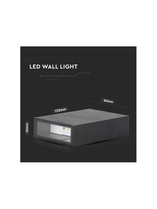 V-TAC Wall-Mounted Outdoor Ceiling Light LED IP65 4W with Warm White Light Double Beam 8.3x3x12.3εκ.