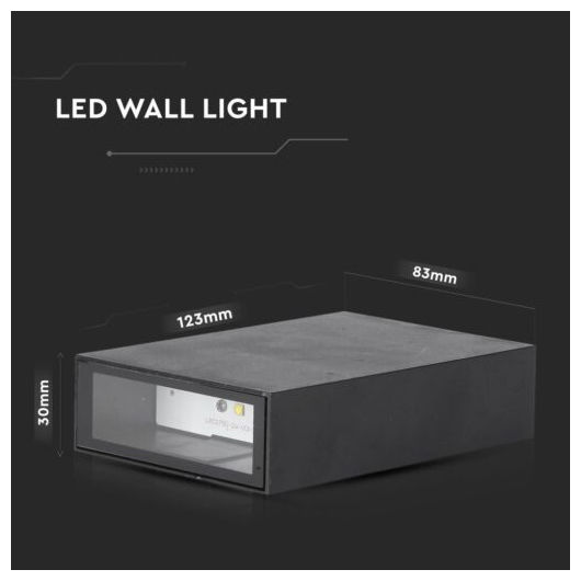 V-TAC Wandmontierte Außen-Deckenleuchte LED IP65 4W mit Warmweiß Licht Doppelstrahl 8.3x3x12.3εκ.