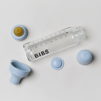 Bibs Glass Bottle with Rubber Nipple for 0+, 0+ m, months Iron 225ml 1pcs