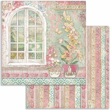 Stamperia Orchids and Cats Scrapbooking Leaves Double Sided 190gr/m² 10 Sheets 10pcs