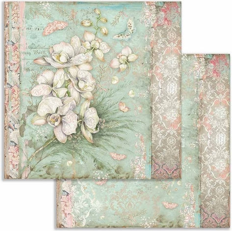 Stamperia Orchids and Cats Scrapbooking Leaves Double Sided 190gr/m² 10 Sheets 10pcs
