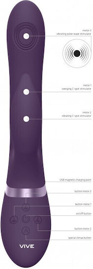 Vive Aimi Mini Δονητής Rabbit Pulse Wave & Vibrating G-Spot Rabbit 11.5cm Purple