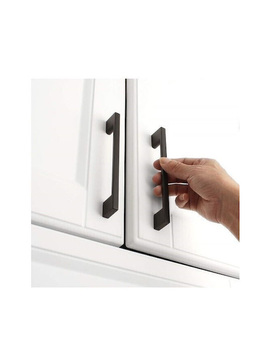 Finetto 3064 Handle Furniture made of Metallic in Black Color with Center Distance 96mm 256-3064096BLA 1pcs