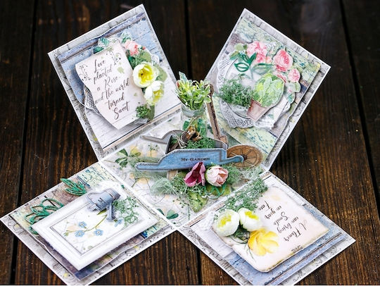Stamperia Romantic Garden House Tags Foaie Scrapbooking Față și spate Simplu 1buc