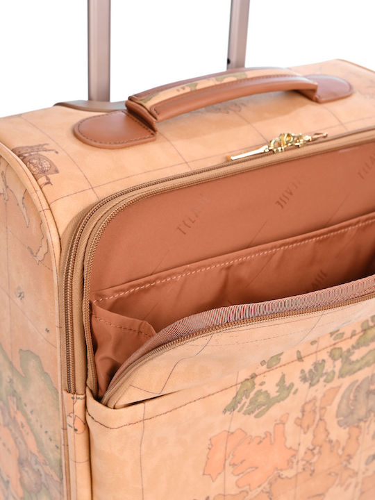Alviero Martini 1a Classe Geo Classic Valiză De Călătorie De Cabină Din Material Textil Tabac Maro Cu 4 Roți Înălțime 55 Cm