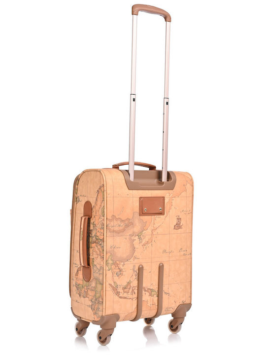 Alviero Martini 1a Classe Geo Classic Valiză De Călătorie De Cabină Din Material Textil Tabac Maro Cu 4 Roți Înălțime 55 Cm