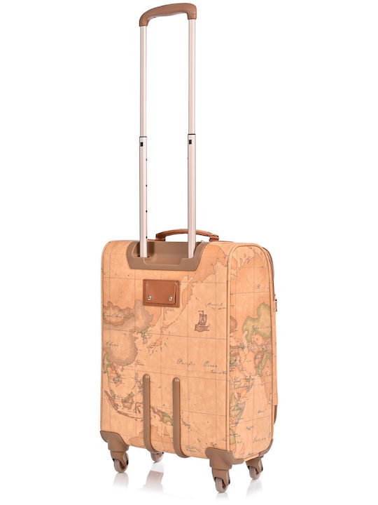 Alviero Martini 1a Classe Geo Classic Valiză De Călătorie De Cabină Din Material Textil Tabac Maro Cu 4 Roți Înălțime 55 Cm