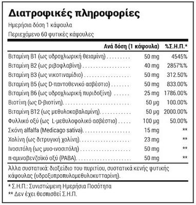 Natural Doctor B-Complex Active Vitamina pentru Energie, Întărirea Sistemului Imunitar, Părul & Pielea 60 capsule veget