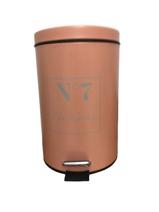 Sidirela Natyral E-3659 Metallisch Set aus Toilettenbürste und Mülleimer für das Badezimmer Dusty Pink