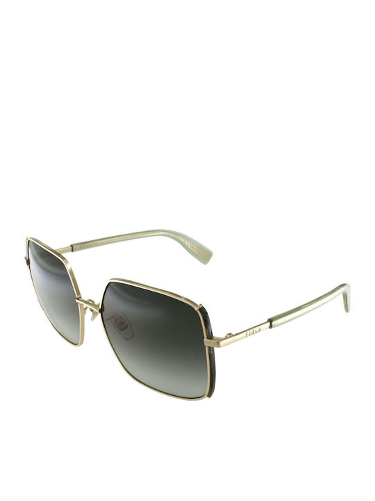 Furla Women's Sunglasses with Gold Metal Frame and Gray Gradient Lens SFU538 0594