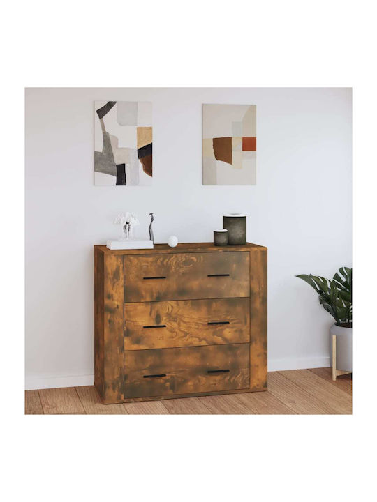 Wooden Chest of Drawers with 3 Drawers 80x33x70cm