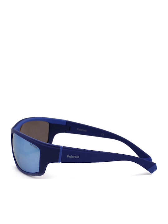 Polaroid Unisex Sunglasses with Blue Plastic Frame and Blue Polarized Mirror Lens PLD2135/S ZX9/5X