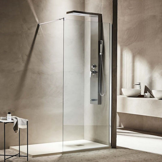 Tema Shower Screen for Shower 80x195cm Clear Glass Black