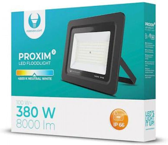 Forever Light Στεγανός Προβολέας LED 100W Φυσικό Λευκό 4500K IP66