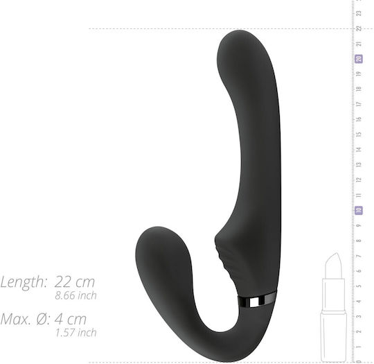 No Parts Trägerlos Strap On mit Dildo 22cm mit Vibration in Schwarz Farbe