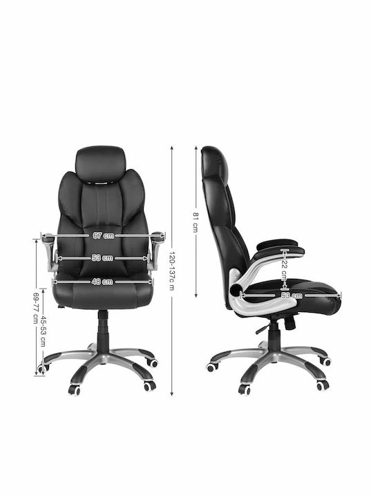 Executive Reclining Office Chair with Fixed Arms Black Songmics