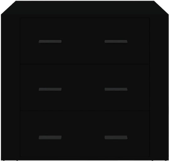 Συρταριέρα Креватокамарас Дървена с 3 чекмеджета Черен 80x33x70бр