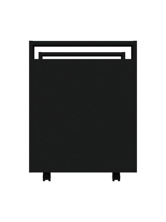 Cabinet de Birou cu roți în Culoare Neagră, 60x45x60cm