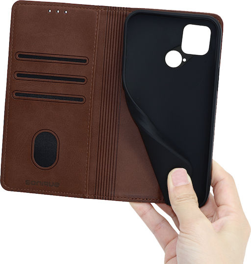 Sonique Vintage Wallet Piele artificială Maro (Poco C40)