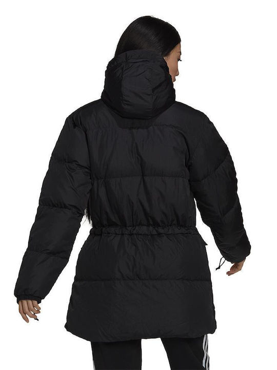 Adidas Fashion Down Lung Jachetă de femei Puffer pentru iarnă Negru